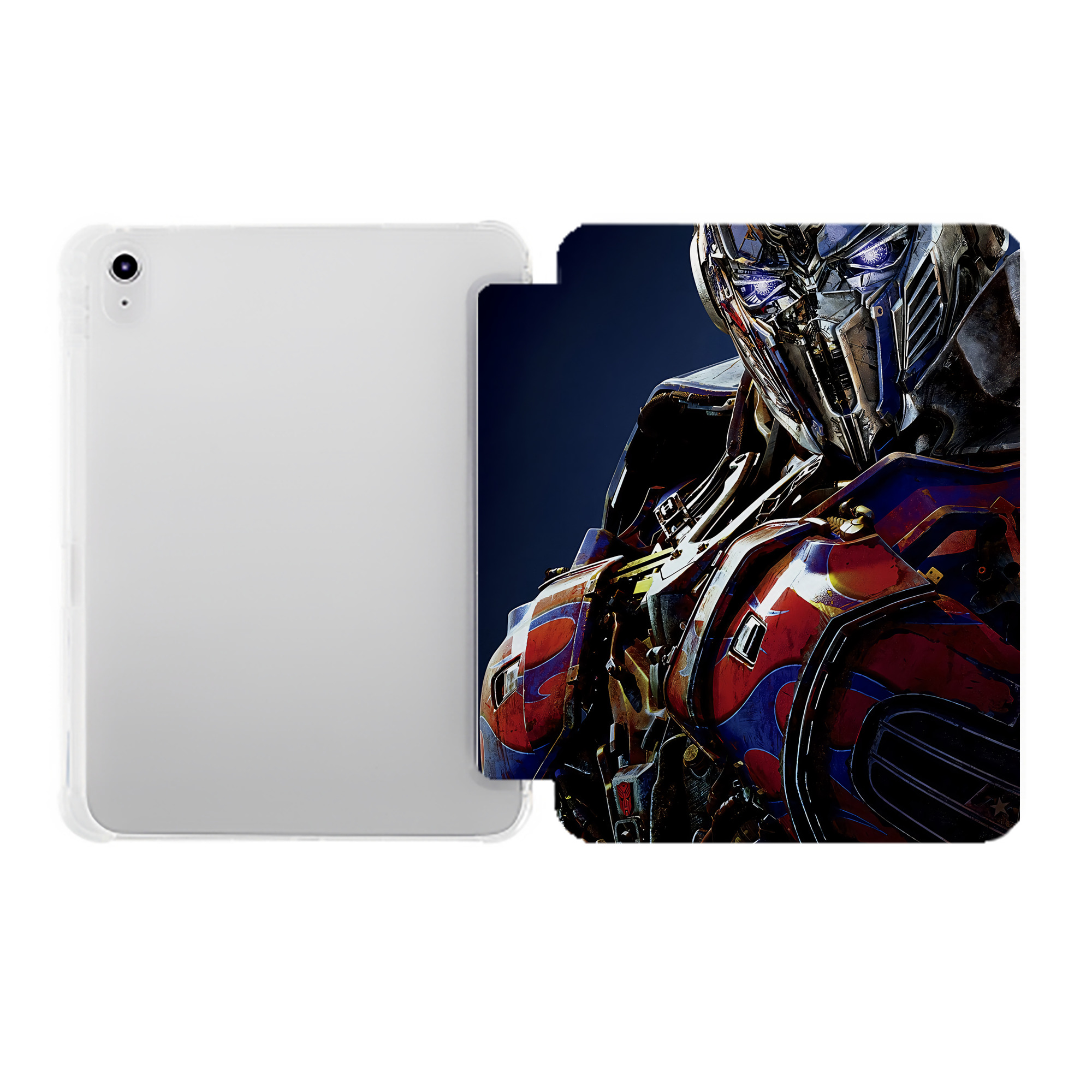 （画像用） Transformers トランスフォーマー IPad ケース ペン収納付き 三つ折りスタンド PUレザー×シリコン 対応機種9.5/10.5/10.9インチ